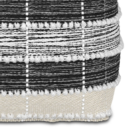 Barley - Square Pouf - White / Beige / Black