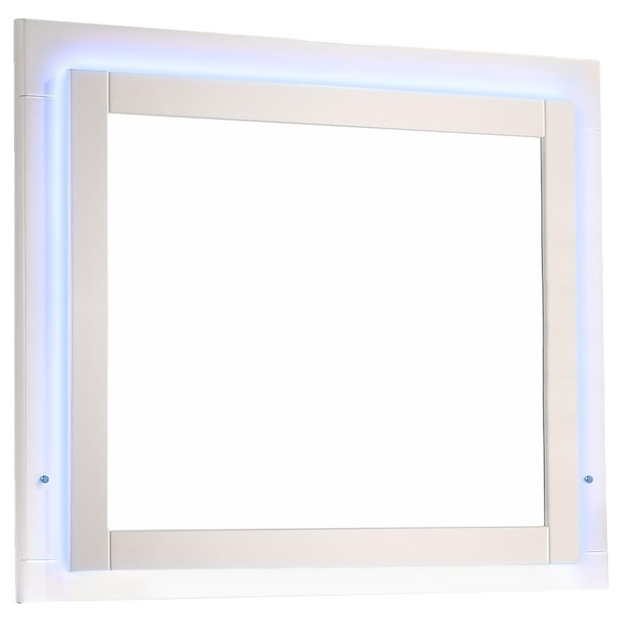 Felicity - Wood LED Dresser Mirror - White High Gloss