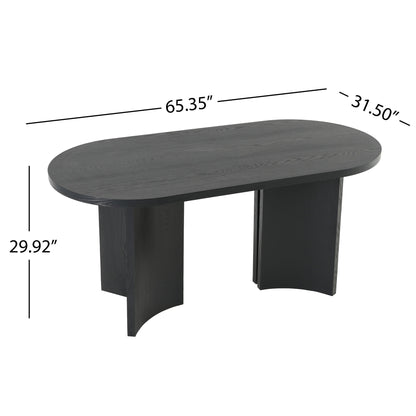 Dining Table With Curved Legs - Black