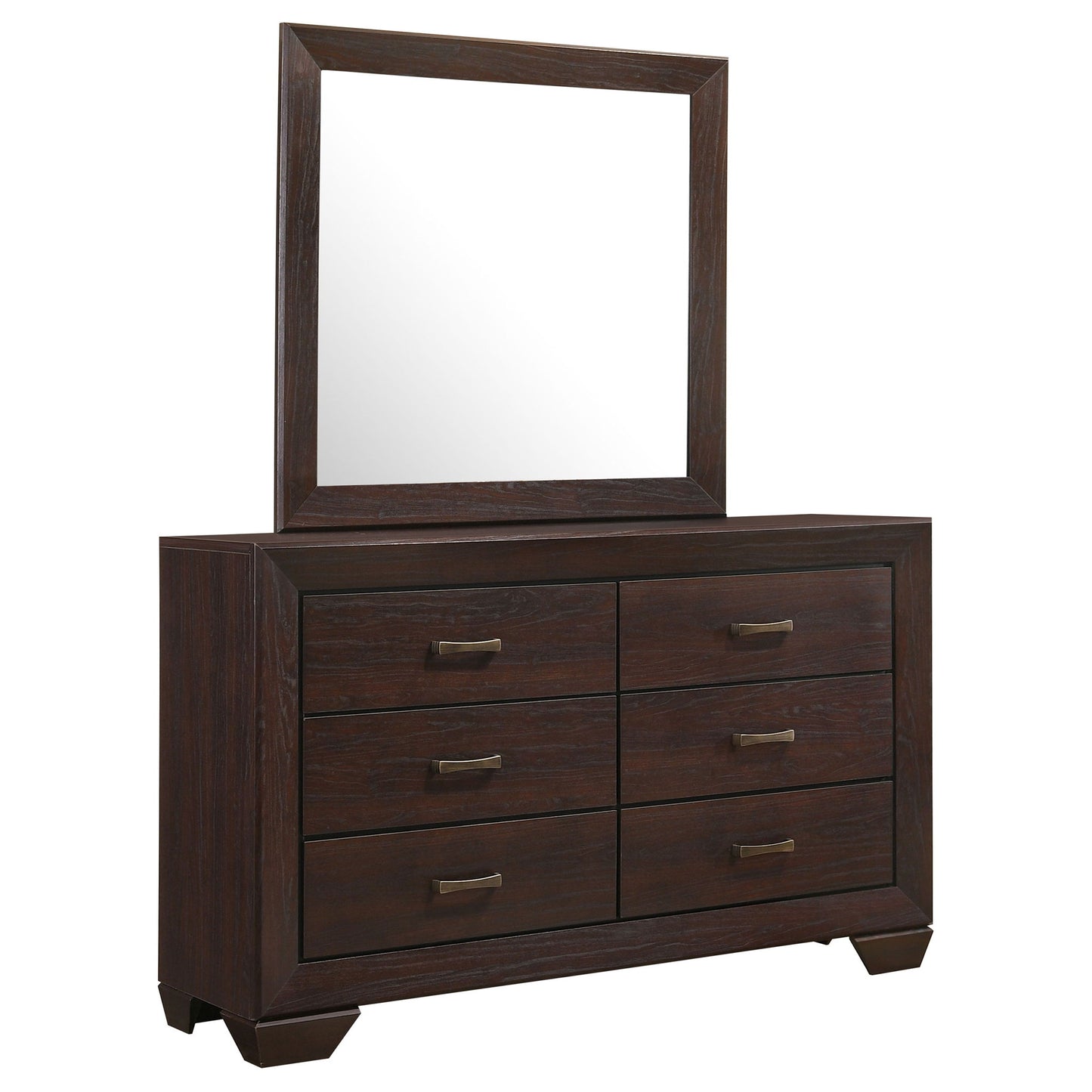 Holmgren - 6 Drawer Dresser With Mirror - Dark Coffee