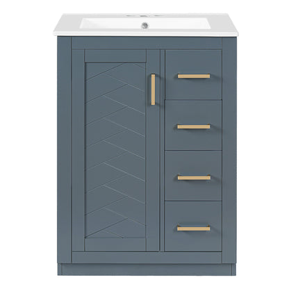 Modern Bathroom Vanity With 1 Door And 3 Drawers