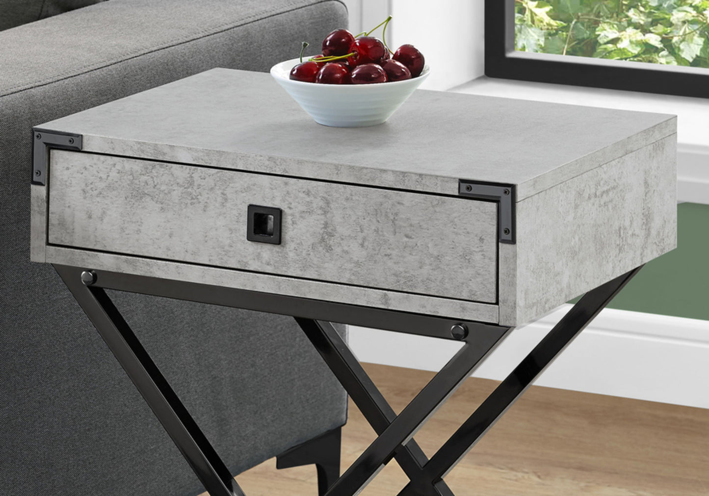 Accent Side Table, Storage Drawer, Stylish Design Contemporary & Modern