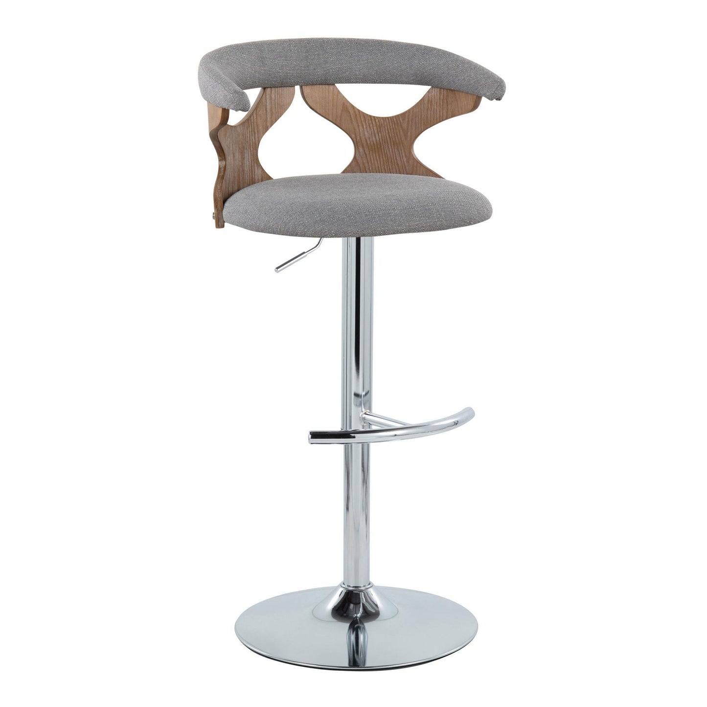 Gardenia - Contemporary Adjustable Barstool With Swivel / Rounded T Footrest (Set of 2)