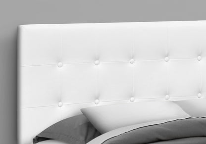 Queen Size Headboard Only Upholstered Leather Look - White