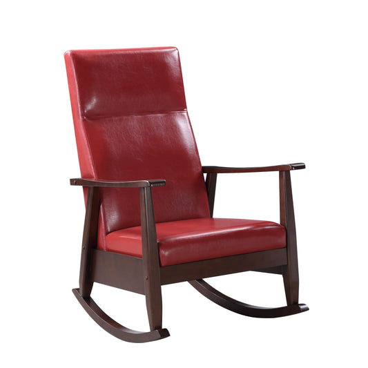 Raina - Rocking Chair - Red / Espresso