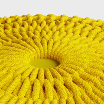 Sonata - Round Knitted Outdoor / Indoor Pouf - Yellow