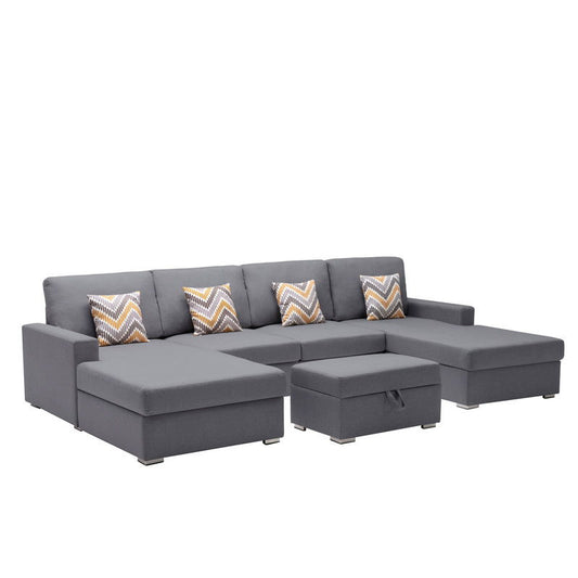 Nolan - Fabric 5 Piece Sectional Sofa With Interchangeable Legs