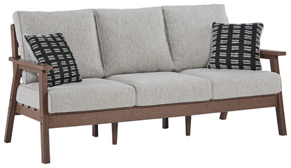 Emmeline - Brown / Beige - Sofa with Cushion