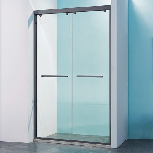 Double Sliding Shower Door Aluminium Alloy Frame, 5 / 16" (8Mm) Thick Sgcc Tempered Clear Glass