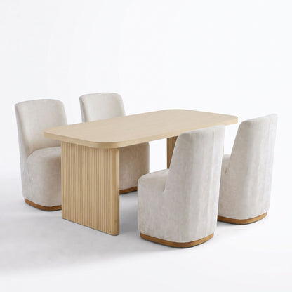 Dining Table Set With 4 Upholstered Dining Chairs