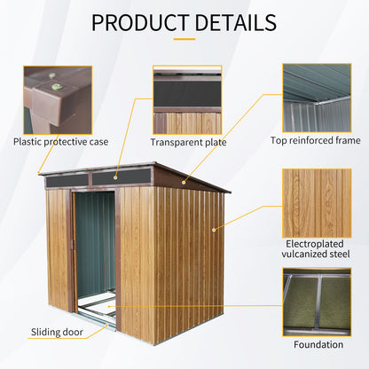 Outdoor Metal Storage Shed And Transparent Plate For Garden, Lawn