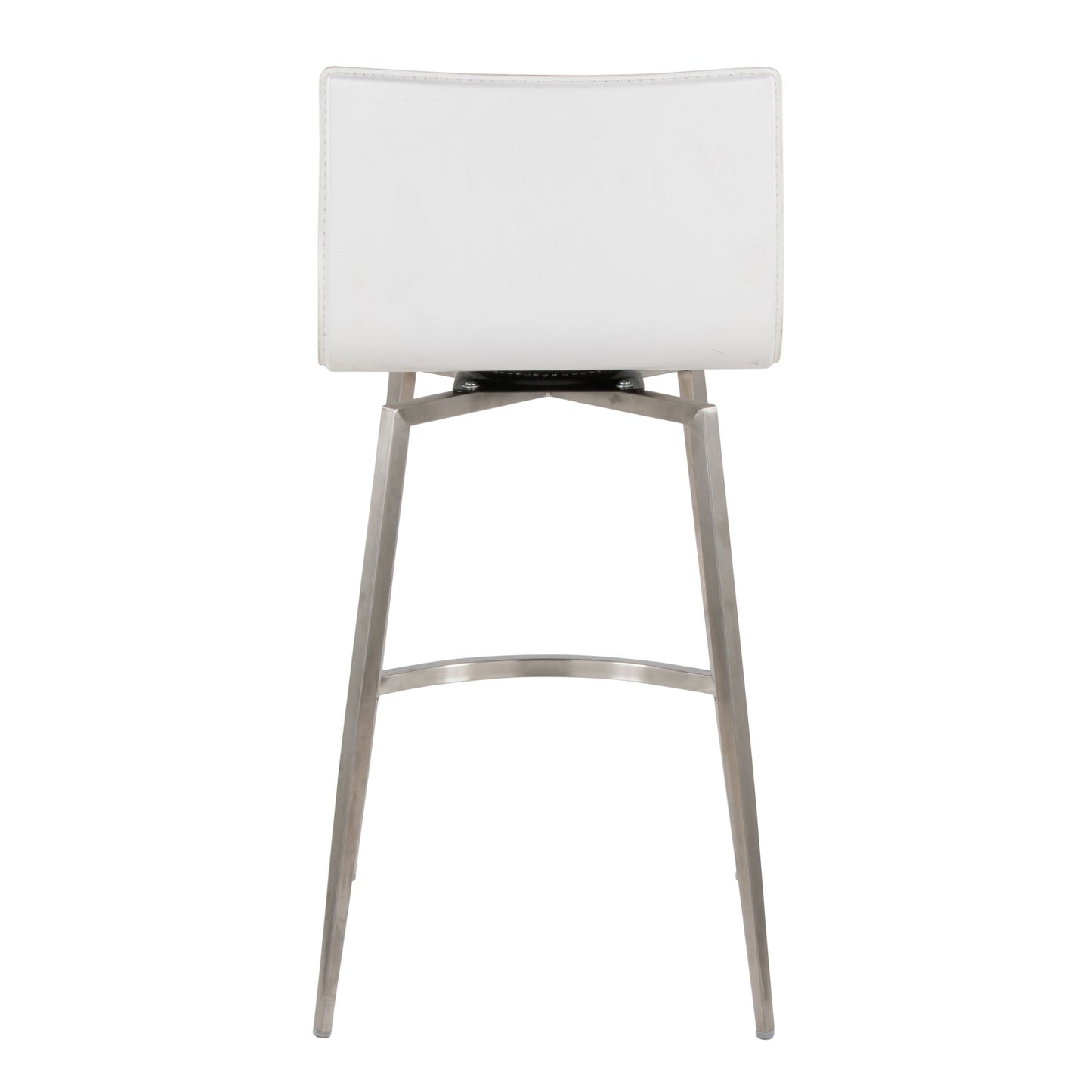 Mara - Upholstered Contemporary Fixed Height Counter Stool With Swivel (Set of 2) - White