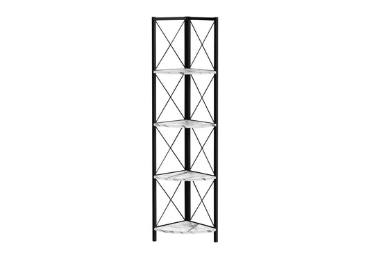 Bookshelf, Bookcase, Etagere Corner, 4 Tier, Office, Contemporary & Modern - White