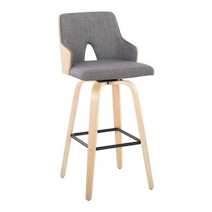 Stella - Contemporary Fixed Height Barstool With Swivel Square Footrest (Set of 2)