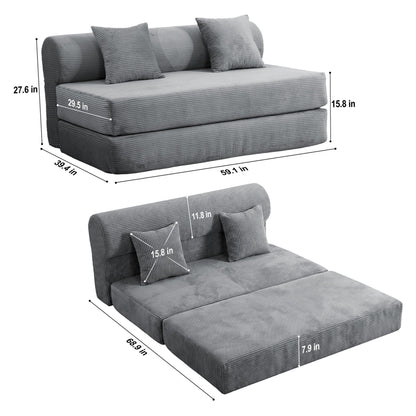 Convertible Sofa Bed, 2 Seater Fold Out Floor Couch