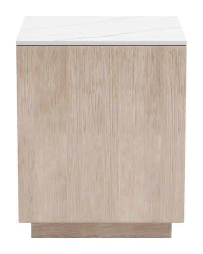 Tidecrest - Side Table - White / Light Brown