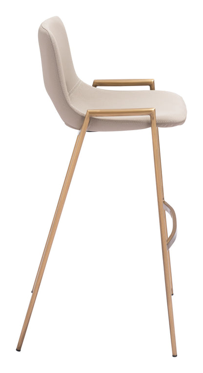 Desi - Barstool Chair With Gold Base (Set of 2)