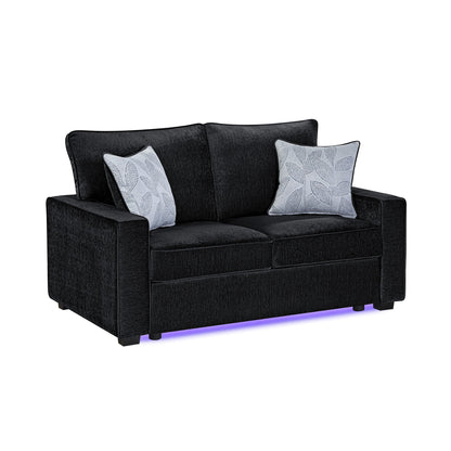 Rita - Loveseat, LED Base Lighting, Cushions And 2 Accent Pillows