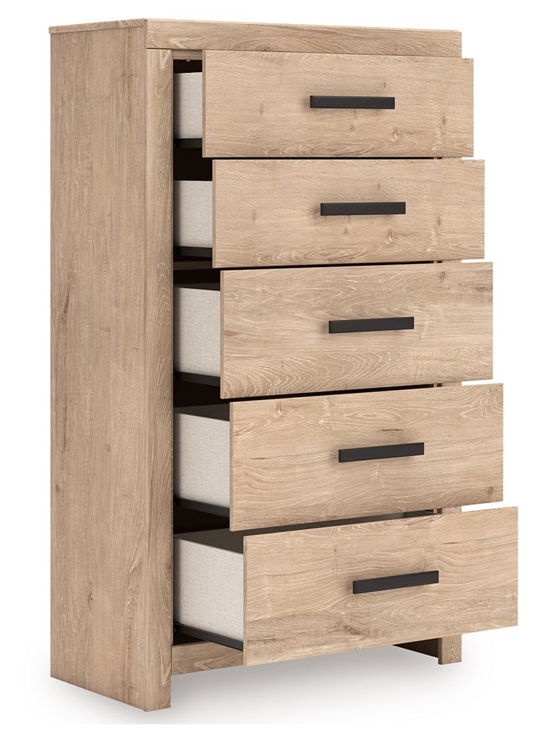 Sanginlane - Tan - Five Drawer Chest