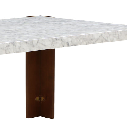 Hettie - Dining Table With Engineered Stone Top - Brown