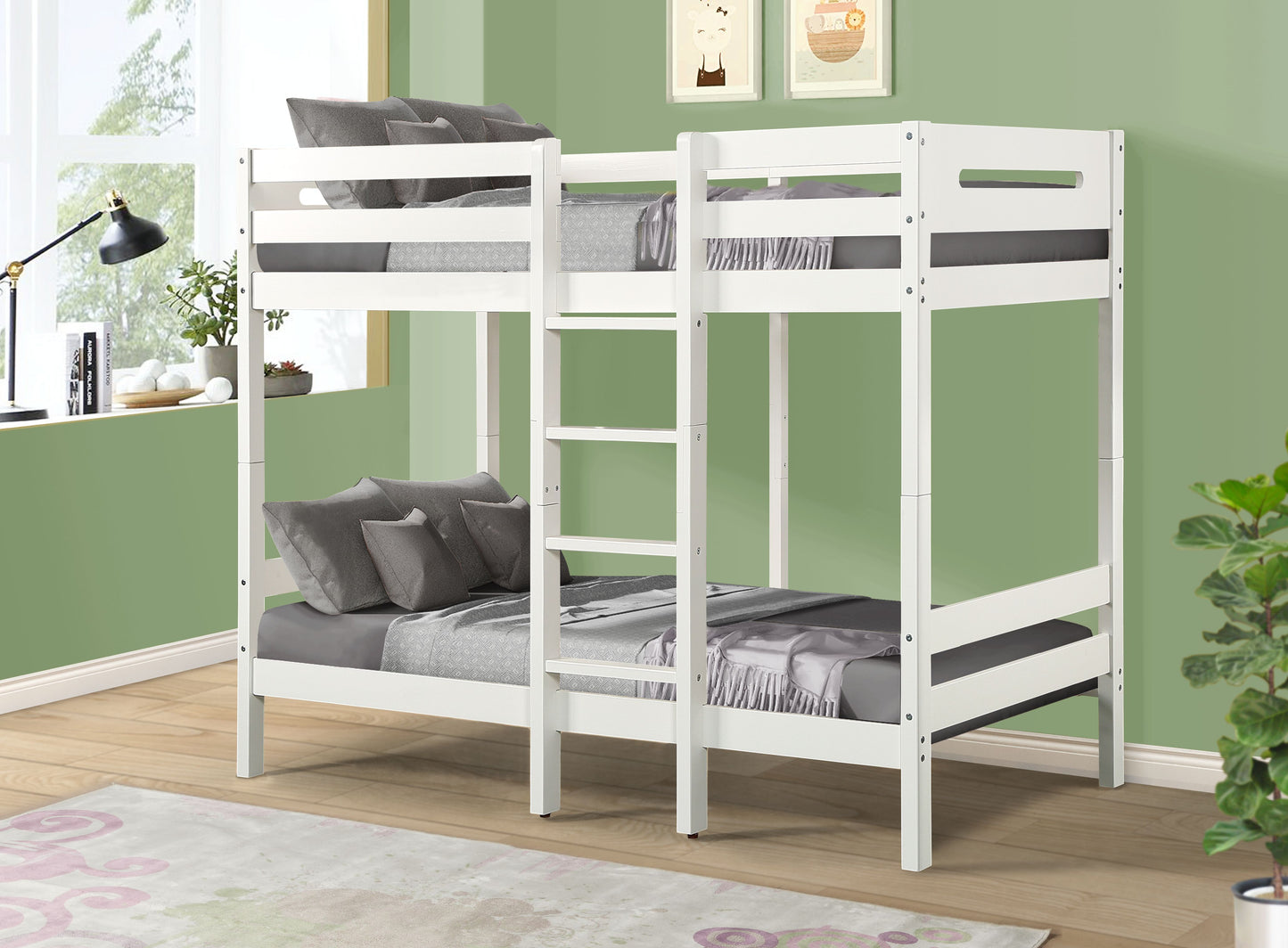 Esin - Twin Twin Bunk Bed - White