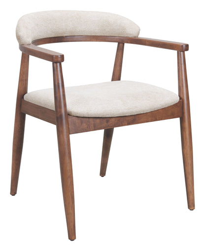 Goka - Dining Chair - Beige / Walnut