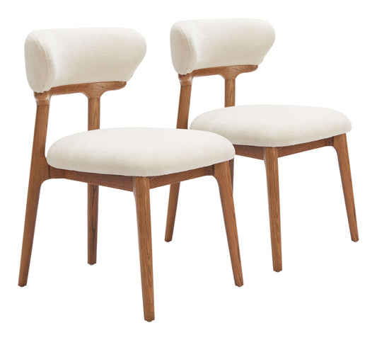 Cedar - Dining Chair (Set of 2) - White & Walnut