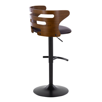 Cosi - Mid Century Modern Adjustable Barstool With Swivel With Rounded T Footrest (Set of 2)