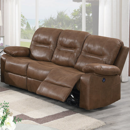 Modern Contemporary Power Reclining Sofa With USB Port