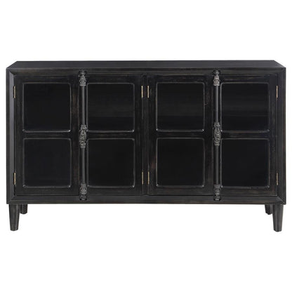 Sylvia - 4 Door Accent Cabinet - Black