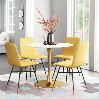 Opus - Dining Table - White / Gold