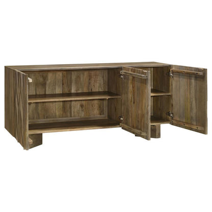 Tyler - 3 Door Solid Wood Sideboard Buffet Cabinet - Mango Brown