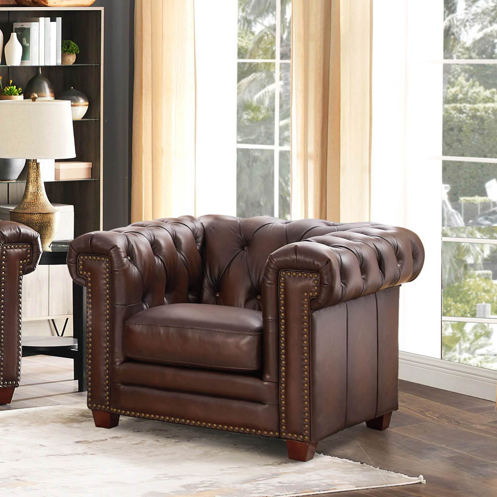 Stanwood - Leather Chair - Caramel