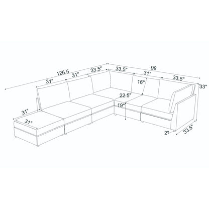 Modern Reversible Modular Sectional