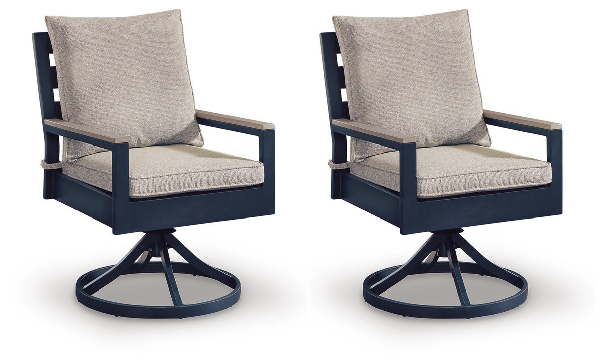 Mabry Shores - Swivel Chair With Cushion (Set of 2) - Blue