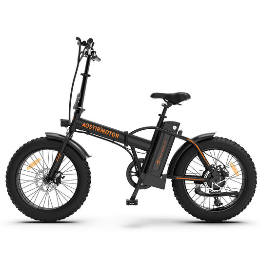 Folding Electric Bike Ebike Bicycle 500W Motor 20" Fat Tire With 36V / 13Ah Li - Battery Beach Snow Bicycle A20 - Black