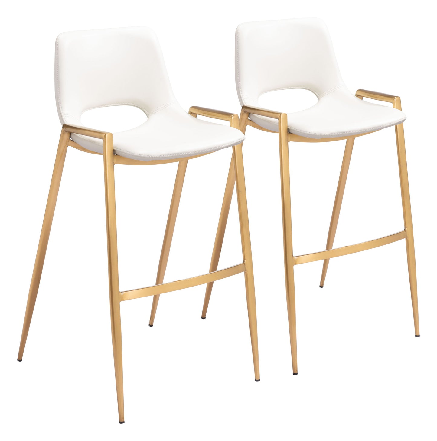 Desi - Barstool Chair With Gold Base (Set of 2)