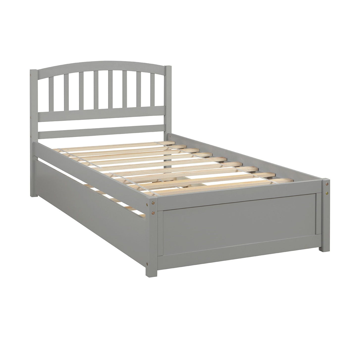 Twin Size Platform Bed Wood Bed Frame With Trundle