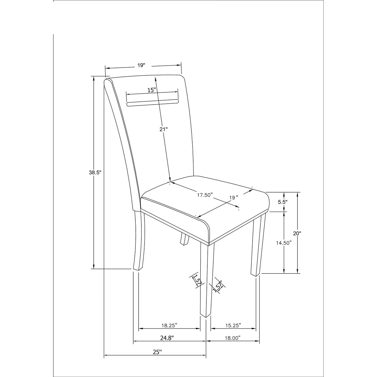 Extra Padded Dining Chair (Set of 2)