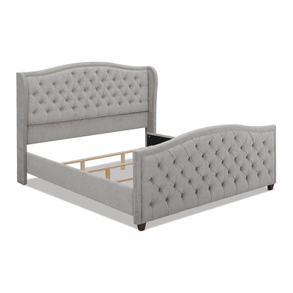 Marcella - Upholstered Shelter Headboard Bed Set