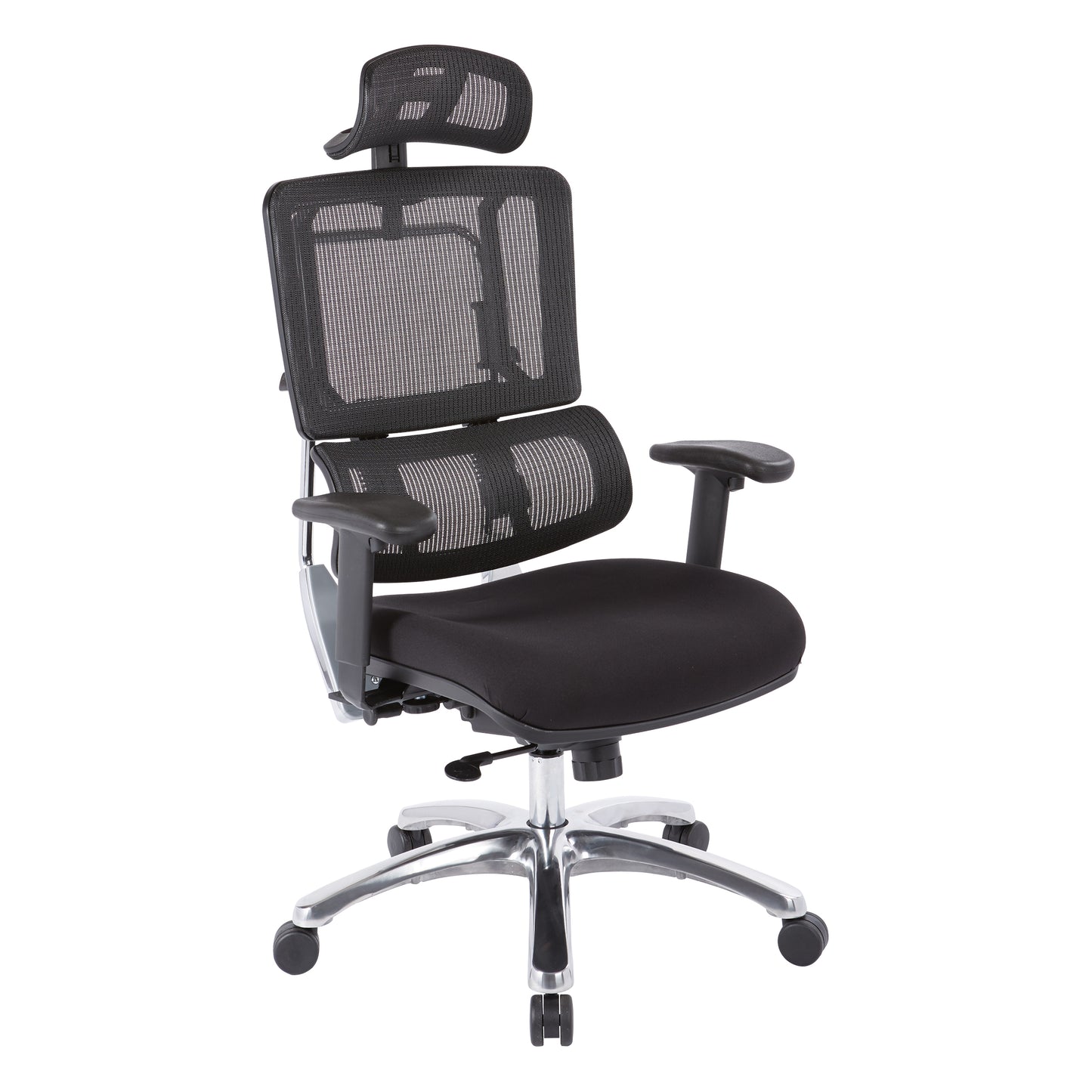 Vertical Black Mesh Back Chair with Headrest