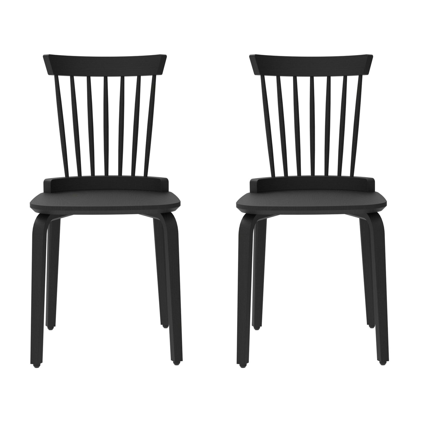 Solid Wood Slat Back Windsor Chair (Set of 2)