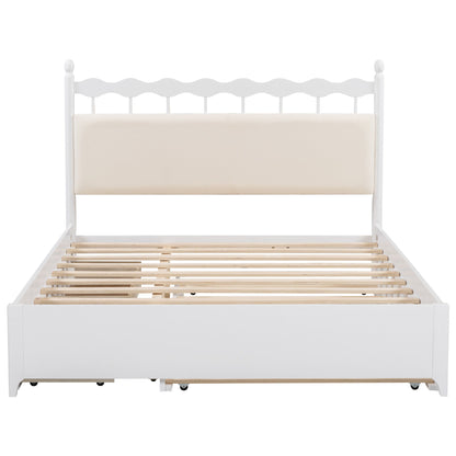 Storage Platform Bed With 2 Big Drawers & Trundle