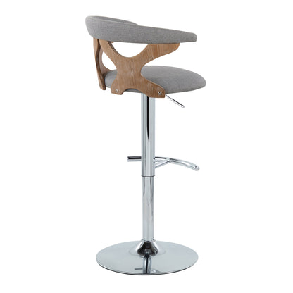 Gardenia - Contemporary Adjustable Barstool With Swivel / Rounded T Footrest (Set of 2)