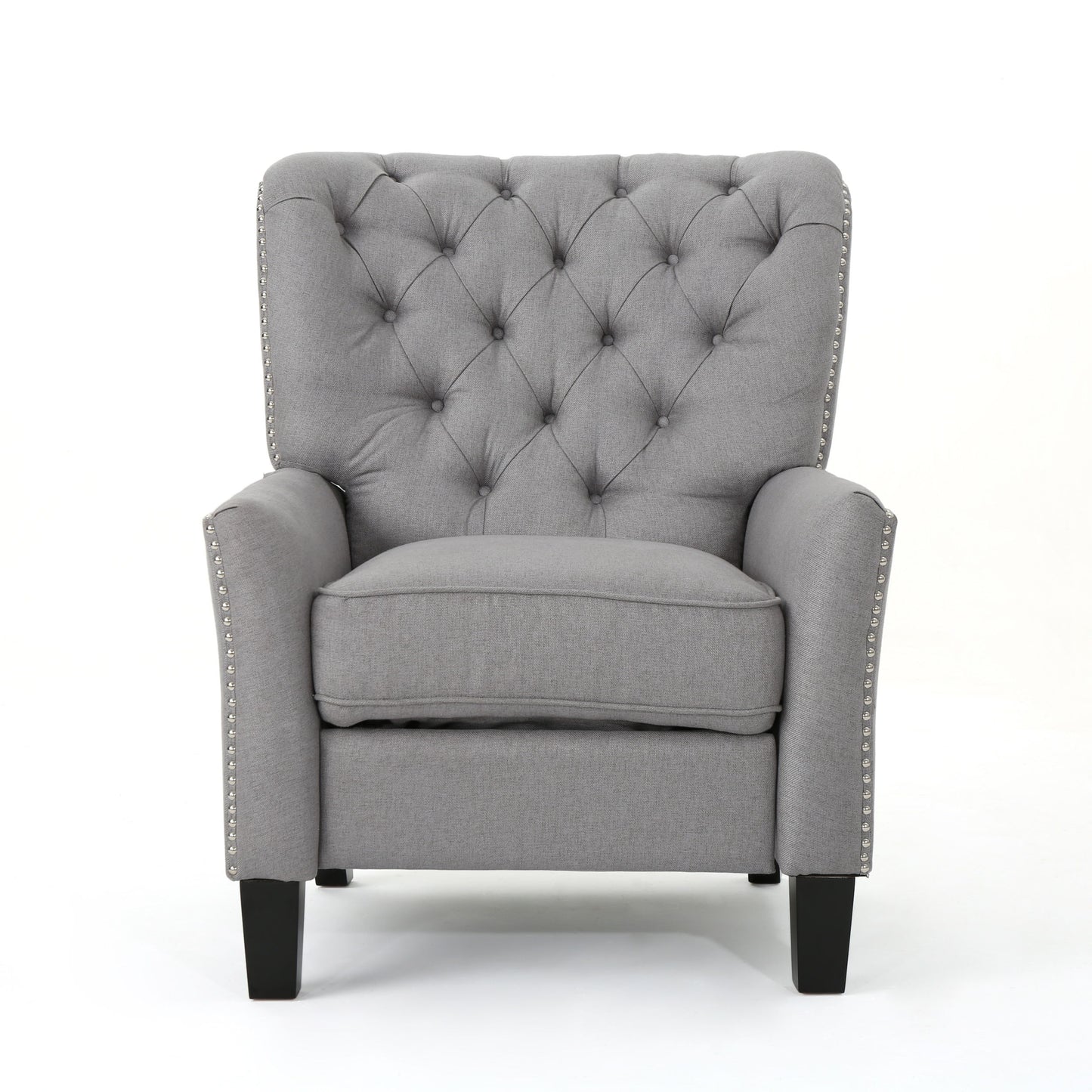 Modern Fabric Push Back Recliner - Light Gray