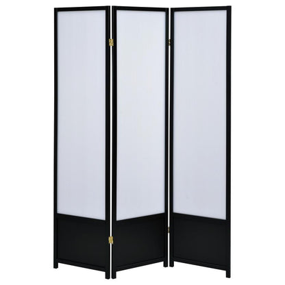 Calix - 3-Panel Room Divider Folding Shoji Screen - Black