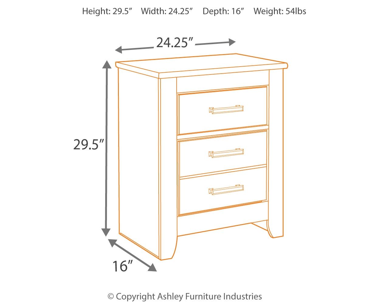 Brinxton - Charcoal - Two Drawer Night Stand