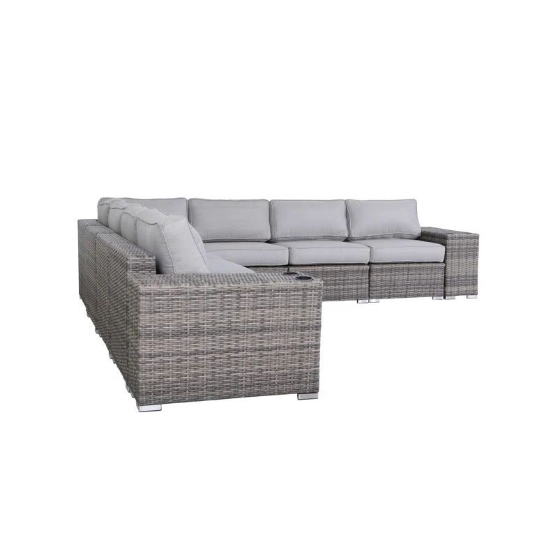 Minnesota - 9 Piece Sectional Sofa Set With Cushions - Gray Mix