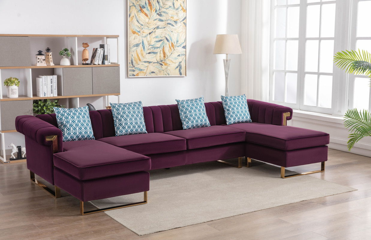 Maddie - Velvet Sectional Sofa