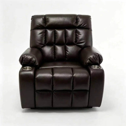 Lift Chair With Heat & Massage, 2 Pockets, 2 Cup Holders, Dual Remote - Wine Red